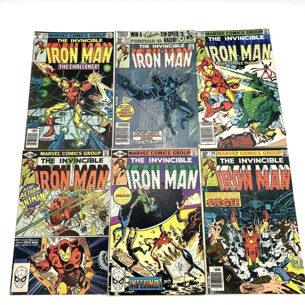 Iron Man Comic Lot Marvel Bronze Age 1980-1982 Issues 134 137 148 151 152 159